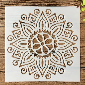 16Pcs/Set 15*15 cm Mandala Okno Cvet DIY Layering Matrice Slikarstvo Album Kolorit Reliefi Album Dekorativni Predlogo