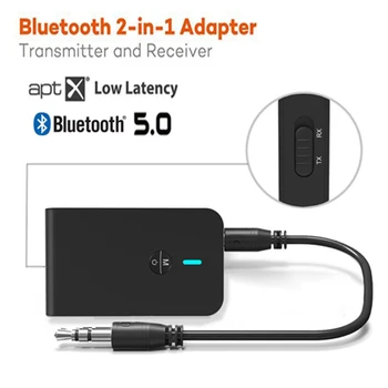Brezžična tehnologija Bluetooth 5.0 Oddajnik Sprejemnik 3,5 mm RCA Stereo AUX Audio Adapter za Nizke Latence Dual Link za Avto, TV Domačem Stereo
