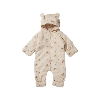 NA ZALOGI 2020 Jesen in Zimo, AZ Istem Slogu Baby otroška Dolgo sleeved Polno-print Prešite Hooded Jumpsuit Toplo Zunanji DOWSuit