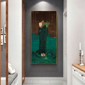 Citon William Waterhouse《Circe Invidiosa》Platno oljna slika, Svetovno Znane Umetnine Plakat Slika Wall Art Dekor Doma Dekoracijo