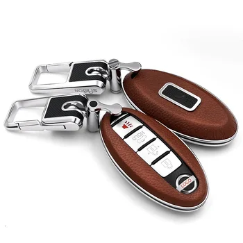 Usnje Avto Ključ Paket Kritje / Avto Ključ Primeru Tipko Kritje primera Tipko Lupini Za Nissan X-TRAIL, QASHQAI TIIDA SYLPHY TEANA Dodatki