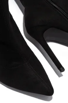 Ženske Overknee Čevlji Z Visokimi Petami BootsWoman Zip Čevlji Za Ženske Do Leta 2020 Trdna Priložnostne Usnje Udobno Stegno Visoki Škornji Čevlji Rdeča