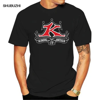 Kindig-To-Design Moške-Kindig-To-Pinup-T-Shirt Bombaža, Kratek Rokav, Tiskanje Smešno Rokav Natisnjeni T-Shirt