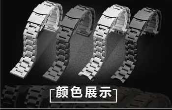 18 mm 20 mm 22 mm 24 mm Srebrna Črna Nerjaveče Jeklo Watchband Ukrivljen Vmesnik Metulj Watch Trak za Tissot Anima Državljan Seiko