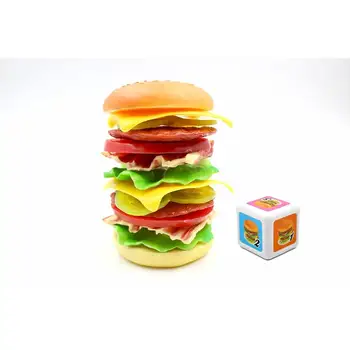 RCtown Otrok Barvne Zlaganje Hamburger Igri Smešno Simulacije Hrano, Igrače, Miniature Prigrizek Burger Izobraževalne Igrače za Otroke