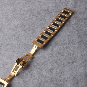 Promocija novih watchbands Naravnost konča Watch Trak Keramike in nerjavnega jekla, zlata watchbands zapestnica 14 mm 16 mm 18 mm 20 mm 22 mm