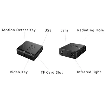 HD 1080P Ir Nočno Vizijo Varnostne Kamere Zanke Snemanje Podporo 32GB Kartice XD IR-CUT Smart Mini nadzorna Kamera