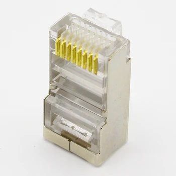 50pcs rj45 priključek cat6 zaščitena omrežja priključki rj45 vtič 8p8c terminali za stp ethernet Kabel stikala modem