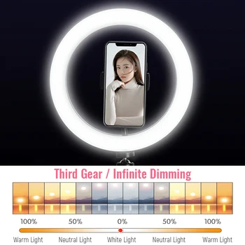 45 cm LED RGB Obroč Svetloba, možnost zatemnitve Selfie Svetilko Z Telefon vpenjalno Držalo Za Živo Fotografske Razsvetljavo 26/33 cm Ringlights
