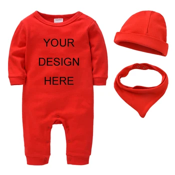 Baby Romper Kapa Šal Prilagajanje Oblačila Nastavite Eno-Kosov Bombaž Osebno 3M-18 M Novorojenega Dojenčka, Malčka Dekleta Fantje