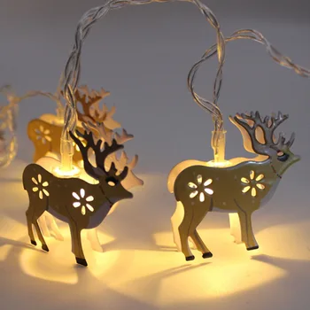 1,8 M 10 Niz LED Luči baterijsko Zvezdnato Pravljice Niz Luči Snežaka Sveča Elk Za Spalnico Božična Poroka Dekoracija