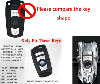 1Pcs Luksuzni Cinkove Zlitine Avto Ključ Zajema Primeru, da Imetnik Z Keychain Za BMW 1 2 3 4 5 6 7 Serija X3 X4 X5