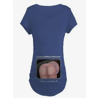 Moda Baby prdec 3D Tiskanja Noseča Porodniškega majice s kratkimi rokavi Ženske Priložnostne Nosečnosti, Oblačila Za Nosečnice, Gravida Bombaž Vestidos