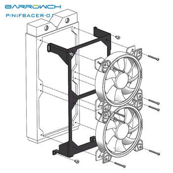 BARROWCH Radiator Fan baracket Namestite tako, da se Mobula Modularni Watercooling Računalnik Primeru 240 mm Radiator Podporo Imetnik FBACER-01