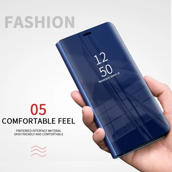 Ogledalo Flip Primeru Za Samsung Galaxy S20 FE 5G Opomba 20 Ultra S21 Plus Opomba 10 lite S9 S10 A30 A50 A70 A51 A71 A42 A52 Pokrov