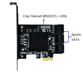 PCI-E, SATA kartico PCI-E 1X Kartice PCI Express, da SATA 3.0 2Ports 4ports 6ports SATA III 6Gbps Širitev Adapter Plošče dodajte na kartico