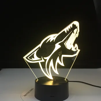 10. Obletnici Reševanje Živali Volk Vodja 3D LED Nočne Pisane Design Volk namizne Svetilke Iluzijo Luči Spalnica Modernih Dekor