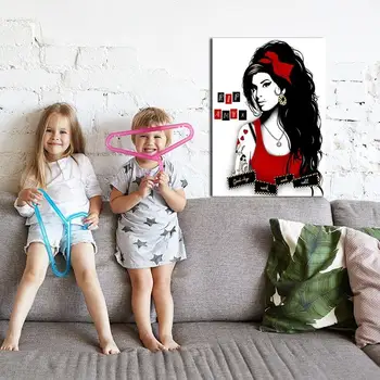 Moda Wall Art Poster Tiskanje Amy Jade Winehouse Pevka Plakat Platno Slikarstvo Sodobne Pop Dnevna Soba Dekoracijo Stenskih Poslikav