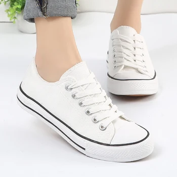 Novo čipke-up platno čevlji korejski sladkarije študent priložnostne čevlji za moške in ženske z enako par čevljev.