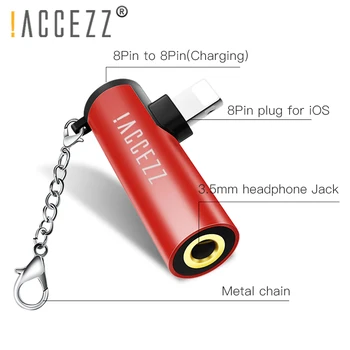 !ACCEZZ 3.5 mm Jack za Slušalke za Razsvetljavo, Za iPhone Adapter Aux Avdio Cepilec Za iPhone 11 XS Pro Max X 8 Plus SE2020 Pretvornik