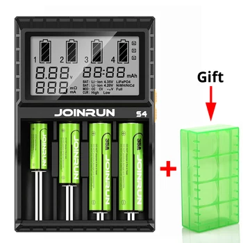 Joinrun S4 polnilnik LCD Zaslon Inteligentni li-ionska 18650 14500 16340 26650 AAA AA DC 12V Smart Polnilec za Baterije