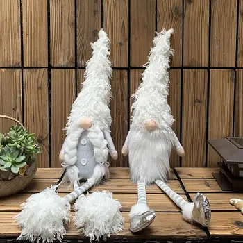 Veliki Božični Okraski Dolge Noge, Santa Brezosebna Lutka Bele Noge Dolgo Hu Lutka Božič Figurice