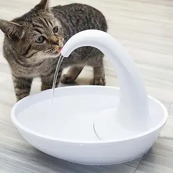 2.36 L Samodejni Hišnih Mačk Razpršilnik Vode Swan Obliko Pretoka-Nastavljiv Tiho Mačka Pes Pitno Vodo Vodnjak Pijem Napajalni Skledo