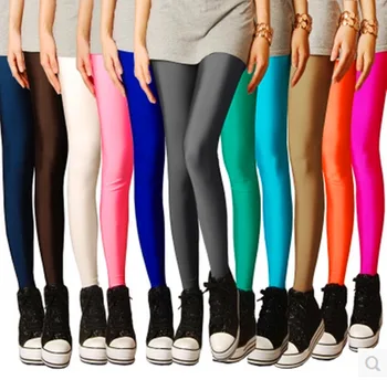 Novo Pomlad Leggins Trdna Sladkarije Neon Visoko je Segal Ženski Legging Hlače Dekle Oblačila, Gamaše za Ženske Plug Velikost Gleženj-Dolžina
