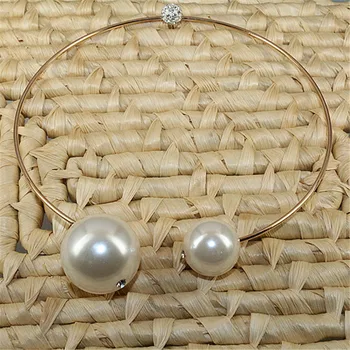Ogrlica de las mujeres perlas kratek led ovratnik chocker jewlery obesek capas simulado Collier začetno ogrlica jewlery