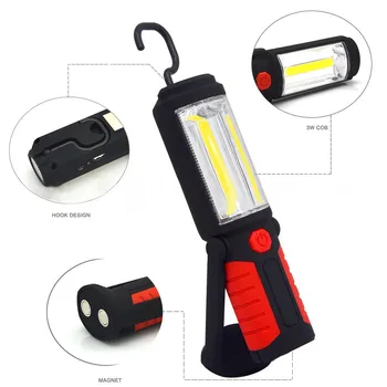 Prenosna Svetilka COB Baklo USB Polnilna LED delovna Lučka Magnetni COB lanterna Viseče Svetilke Za Kampiranje na Prostem lov