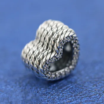 2020 Nove Jesensko 925 Sterling srebrna Kača Verige Vzorec na Odprtem Srcu Čare Fit Original Zapestnica DIY za Ženske Fine Nakit