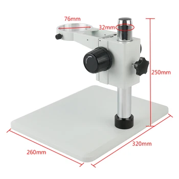 Velik Nastavljiv Boom Tabela Delovno Stojalo Držalo + 76mm Obroč Imetnik + 32mm Multi-os Metal Roko Za Trinocular Stereo Mikroskop