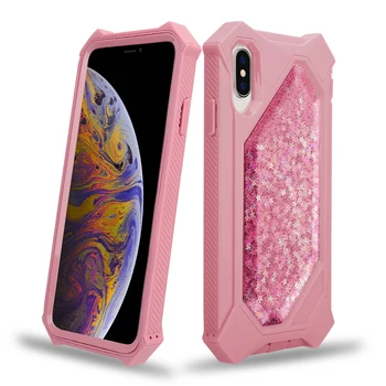 Yokata Živim Coque Primeru za iPhone Xs Max 7 6 8 Plus Primeru Hard case Za iphone X XR Bleščice Bling Tekoče Popolno Zaščito primeru