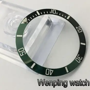 Nova 38 mm visoke kakovosti zelena/črna keramično ploščo Vstavite fit 40 mm watch primeru mens watch ploščo