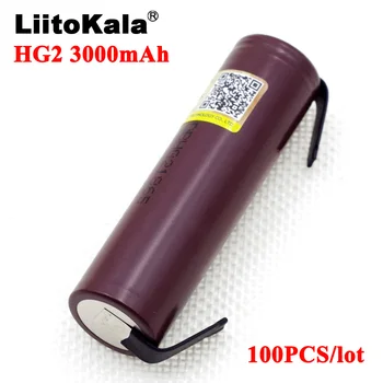 100 KOZARCEV Liitokala novo HG2 18650 3000mAh baterije 18650HG2 3,6 V odvajanje 20A, namenjenih Za hg2 baterije + DIY Niklja