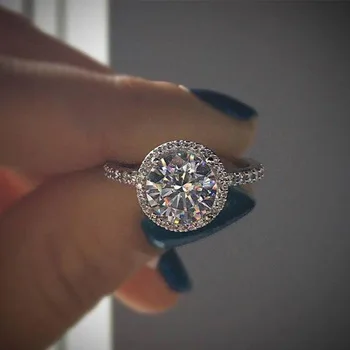 Vroče prodati 14K White Diamond Ring za Ženske Bizuteria GemStone Diamante Nakit Posla Topaz Obroči fine 14K diamant obroči anel