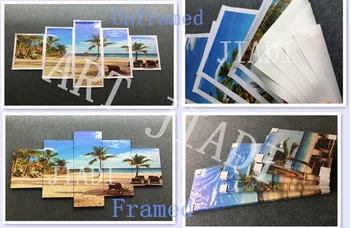 Modro morje, Val 4 Kos/nastavi Platno Umetniško Platno Slike 4 Plošče HD Okraski Za Dom Wall Art Natisne Platnu brez okvirja\A496