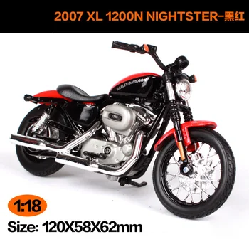 Maisto 1:18 Harley Davidson 2007XL 1200N Nightster motorno kolo, kovinski model, Igrače Za Otroke, Darilo za Rojstni dan Igrače Zbiranje