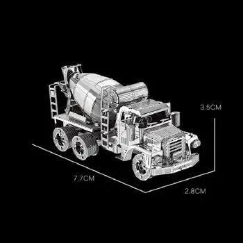 3D Puzzle Kovinski Model Komplet Cement Mixer Inženiring Sestavljanje Vozil DIY Laser Cut Igrača Montažne Puzzle Modeli Igrača za Odrasle
