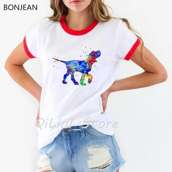 Novosti design Bull Terier akvarel print majica s kratkimi rokavi ženske poletje vrhovi t-shirt femme smešno pes ljubimec tshirt ženske ulične