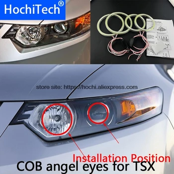 Visoka Kakovost COB Led Svetlobo Bele Halo Cob Led Angel Eyes Prstan brez Napak za Acura TSX 2009 2010 2011 2012