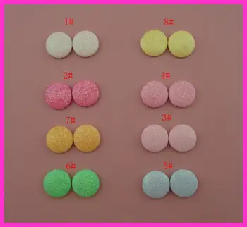 50PCS Izbor Barv 20 mm krog sladko pastelnih bleščice zajeti gumb kroglice z ravno nazaj za DIY trakovi dodatki za lase
