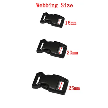 20pcs/veliko 15 mm 20 mm 25 mm Plastika Barva Vodilnih Sprostitev Strani Zaponke Za Paracord čevlji, Vrečke DIY Accessorie