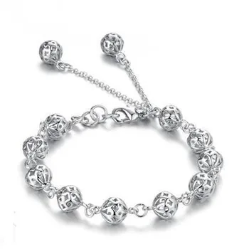 925 sterling silver fashion votlih žogo ženske'bracelet nakit ženske ne zbledi debelo poceni zapestnice padec ladijskega prometa
