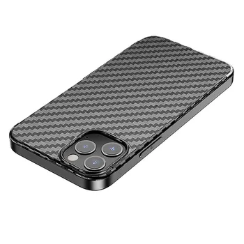 Ogljikovih Vlaken Vzorec Zaščitni Lupini Telefon Primeru Kritje za iPhone 12/ 12 Pro/ 12 Pro Max Mobilni Telefon Shockproof Stanovanj Primeru
