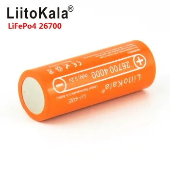 Polnjenje LiFePO4 baterija 4000 mah litij-celico za 24V e-kolo moč HID sončne svetlobe 26650 LiitoKala Lii-40E 3.2 V 26700
