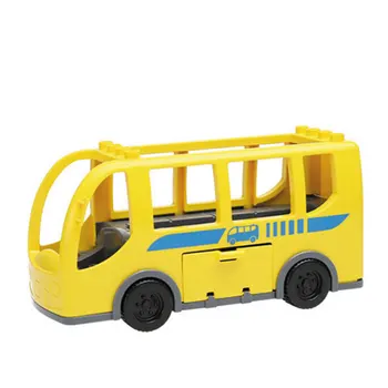DIY Avtobus Model Vozila Nastaviti Avto Opeke Velikih delcev, gradnikov prevoz opremo Otroci Igrače Združljiv z Duplo Darilo