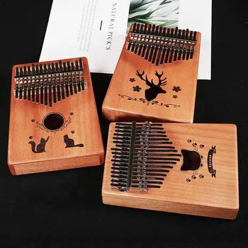 Odlična kakovost zvoka 17 Tipke Kalimba Palec Klavir mahagoni Prst klavir Masivnega lesa začetnik Tipkovnico instrument Božično darilo