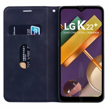 Telefon Magnet Primeru Za LG K22+ Zaščitni Pokrovček, Luksuzni PU Usnje Ohišje LG K22 Plus чехол Zaščitnik Lupini Denarnice Funda Capa