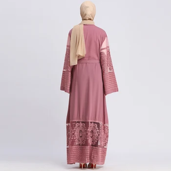 Abaya Kimono čipke Muslimanskih Moda Obleko, Hidžab Turčija Islam Oblačila Haljo Femme Dubaj Caftan Abayas Za Ženske, Bangladeš tam kaftan